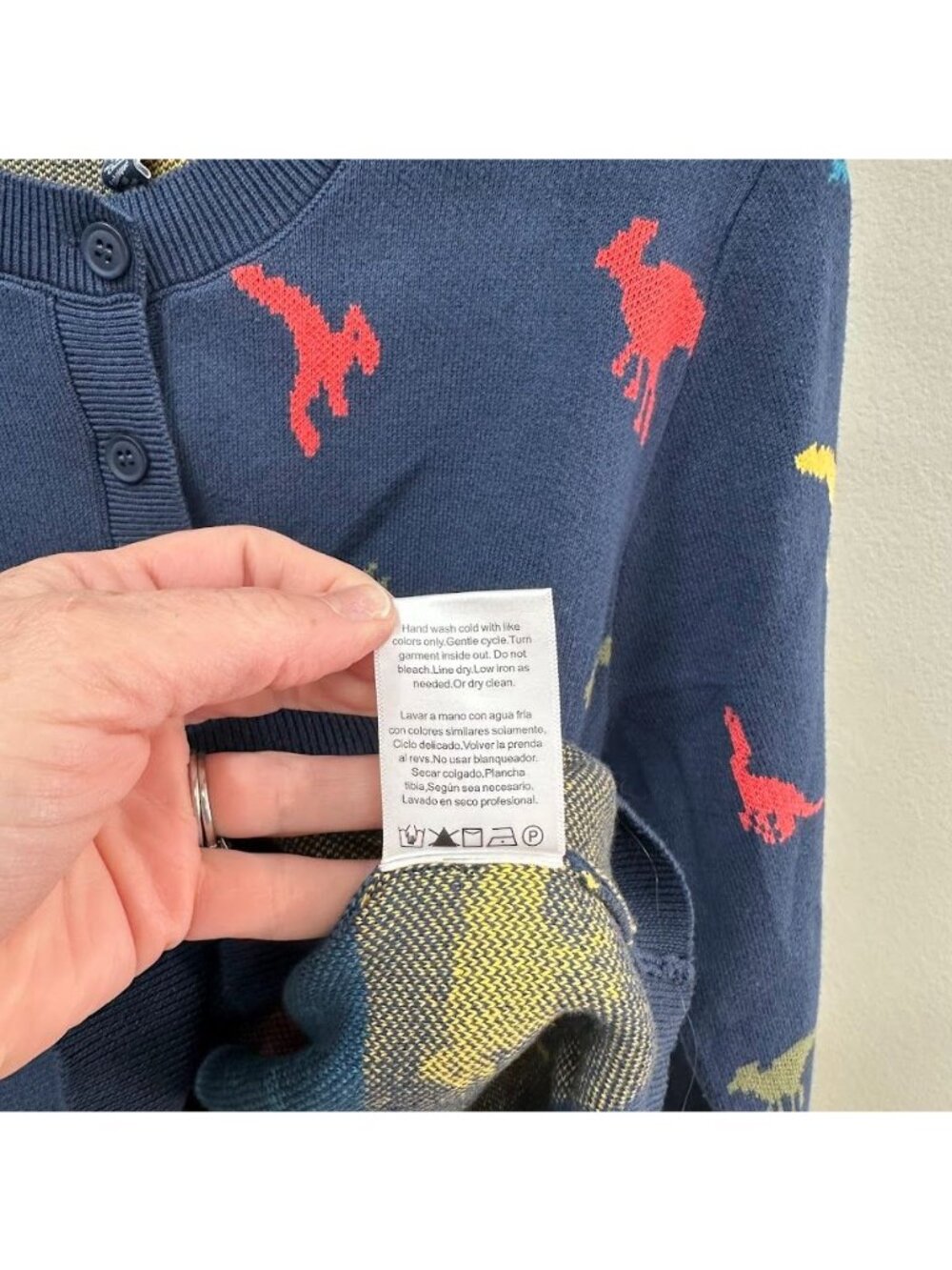 ModCloth Ms Frizzle Dinosaur Print Button Knit Cardigan Sweater Womens sz Medium - Picture 4 of 8